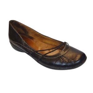 Natural Sole by Naturalizer Black Leather Nerman Mary Jane Ballet Flats